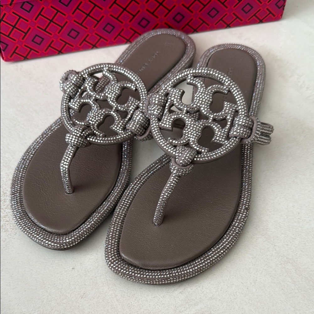 Tory Burch MILLER PAVÉ KNOTTED SANDAL brand new never worn